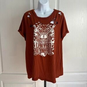 Torrid Orange & white Lynyrd Skynyrd Hybrid Apparel tee‎